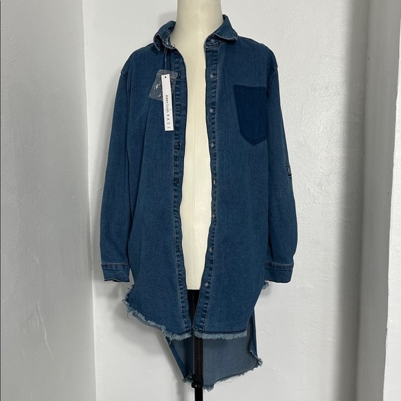 American Bazi Other - American Bazi Blue Denim Shirt Jacket